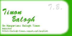 timon balogh business card